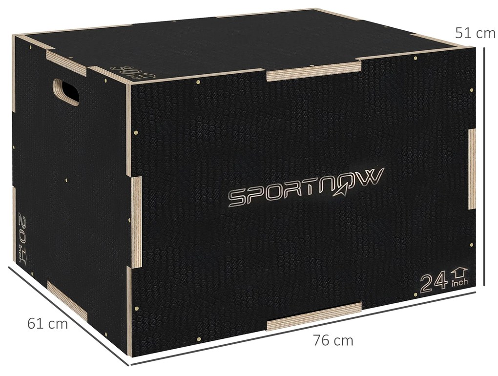 SPORTNOW Caixa Pliométrica com 3 Alturas Diferentes Caixa de Saltos pa
