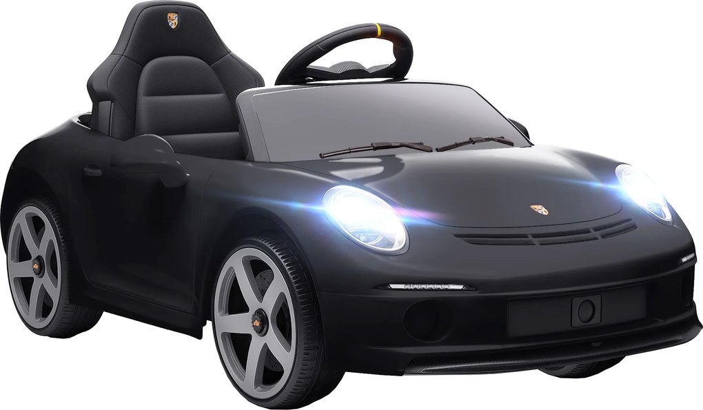 AIYAPLAY Carro elétrico de assento para crianças, controlável por controlo remoto, música, buzina, USB, cinto de segurança, para 3-5 anos, Preto | Aosom Portugal