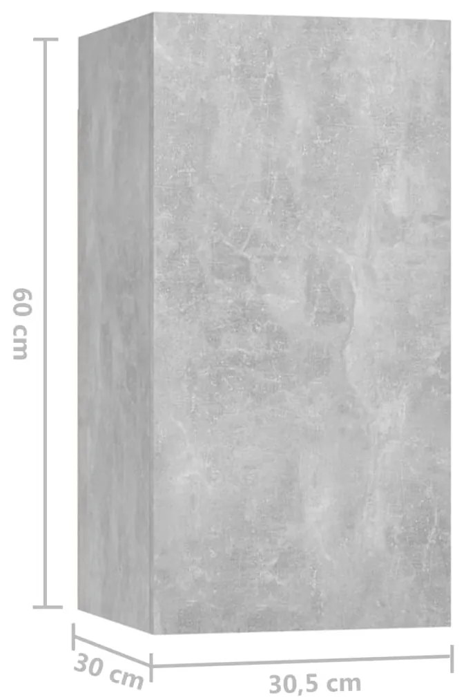 8 pcs conjunto de móveis de TV derivados madeira cinza cimento