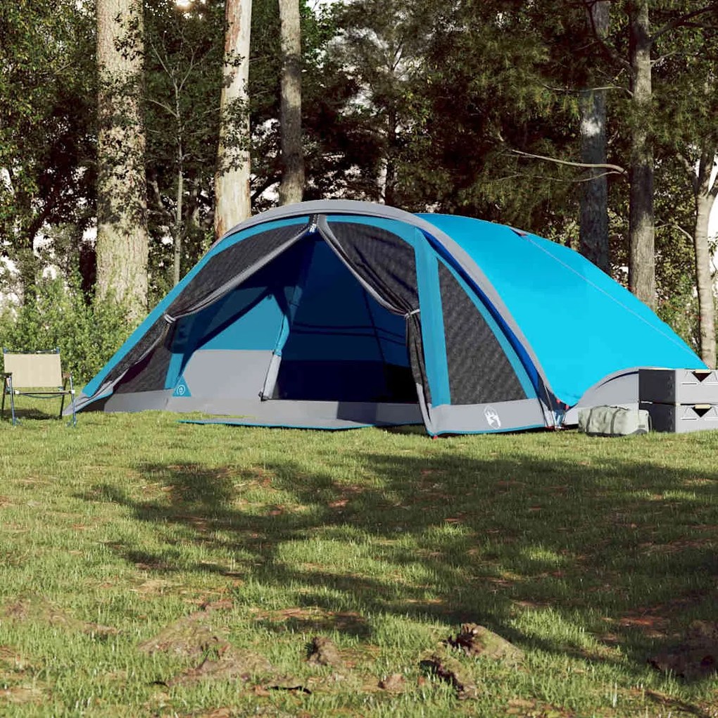 Tenda familiar estilo cabana para 6 pessoas impermeável azul