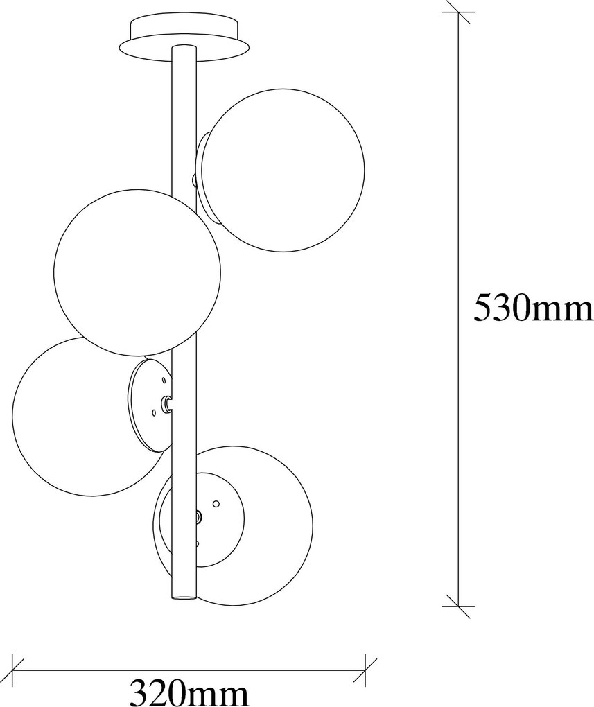 Chandelier Faze – Dourado – Diâmetro 32 cm, Altura 53 cm