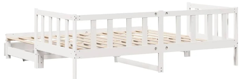 Sofá-cama com gavetão e gavetas sem colchão 90x190 cm branco