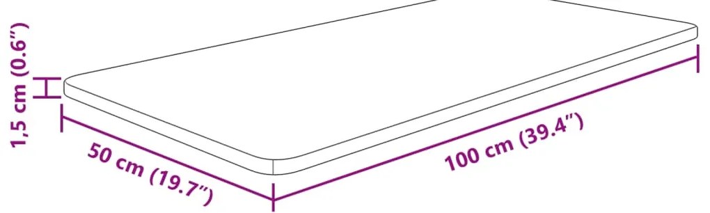 Bancada p/ WC 100x50x1,5 cm madeira tratada castanho-claro