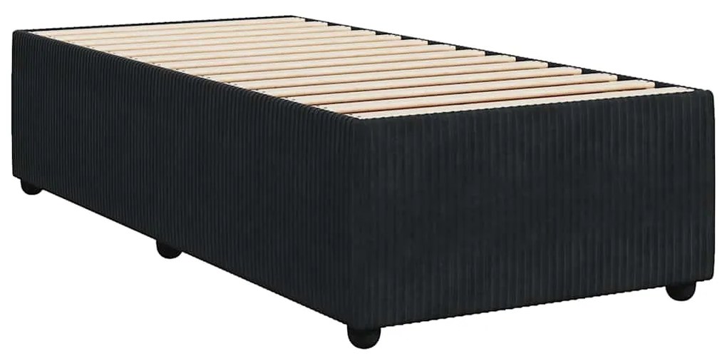 Cama com molas/colchão 80x200 cm veludo preto