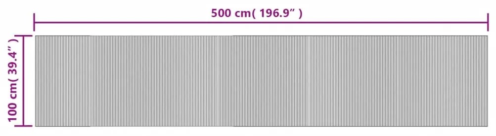 Tapete retangular 100x500 cm bambu preto