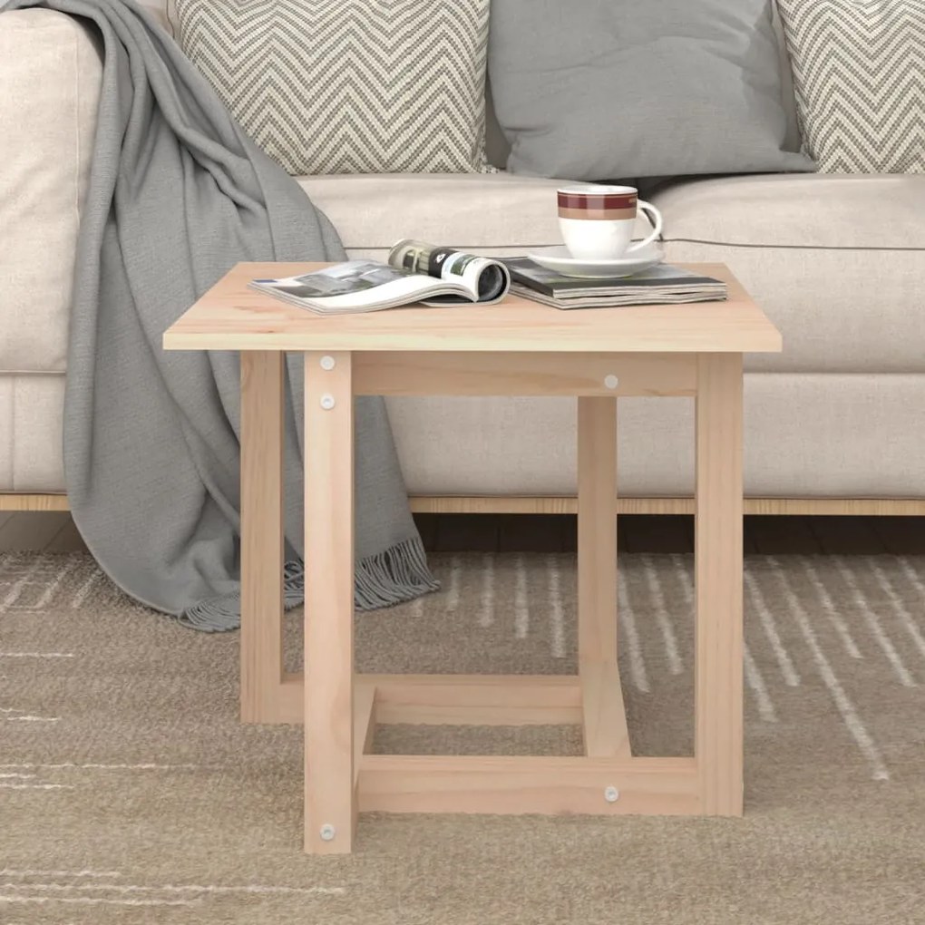 vidaXL Mesa de centro 50x50x45 cm pinho maciço