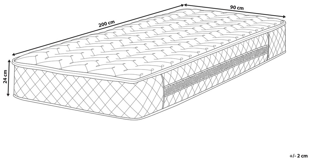 Colchão de molas ensacadas e capa removível médio 90 x 200 cm GLORY Beliani