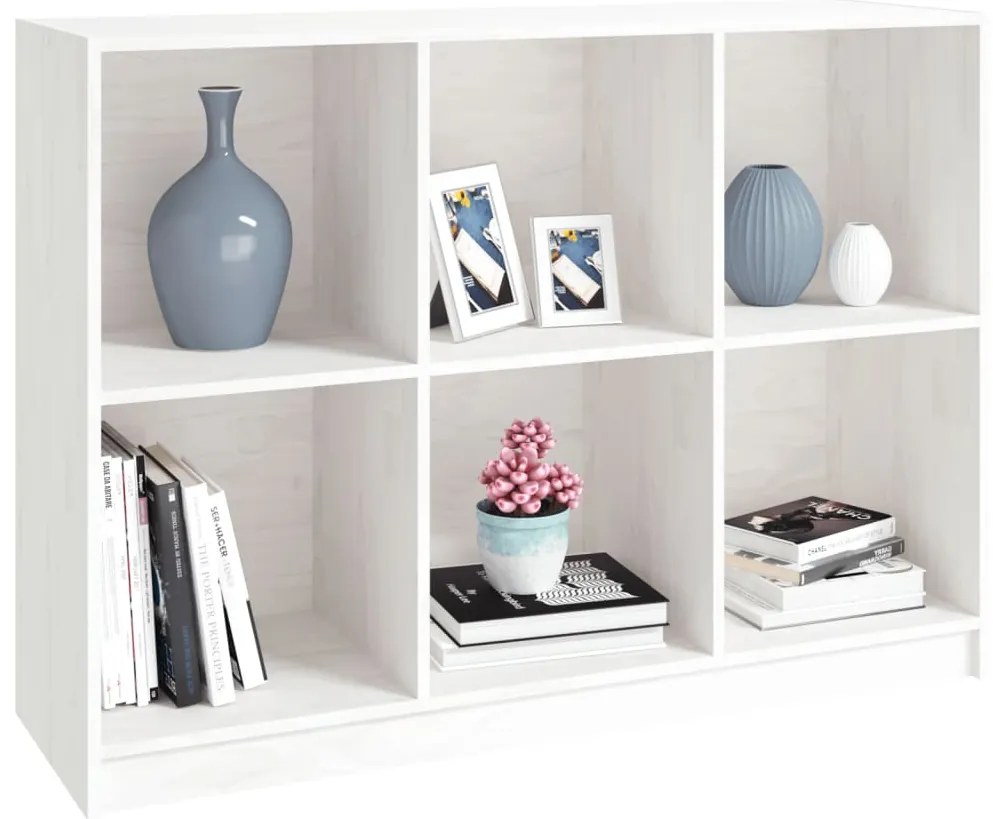 Estante 104x33x76 cm pinho maciço branco