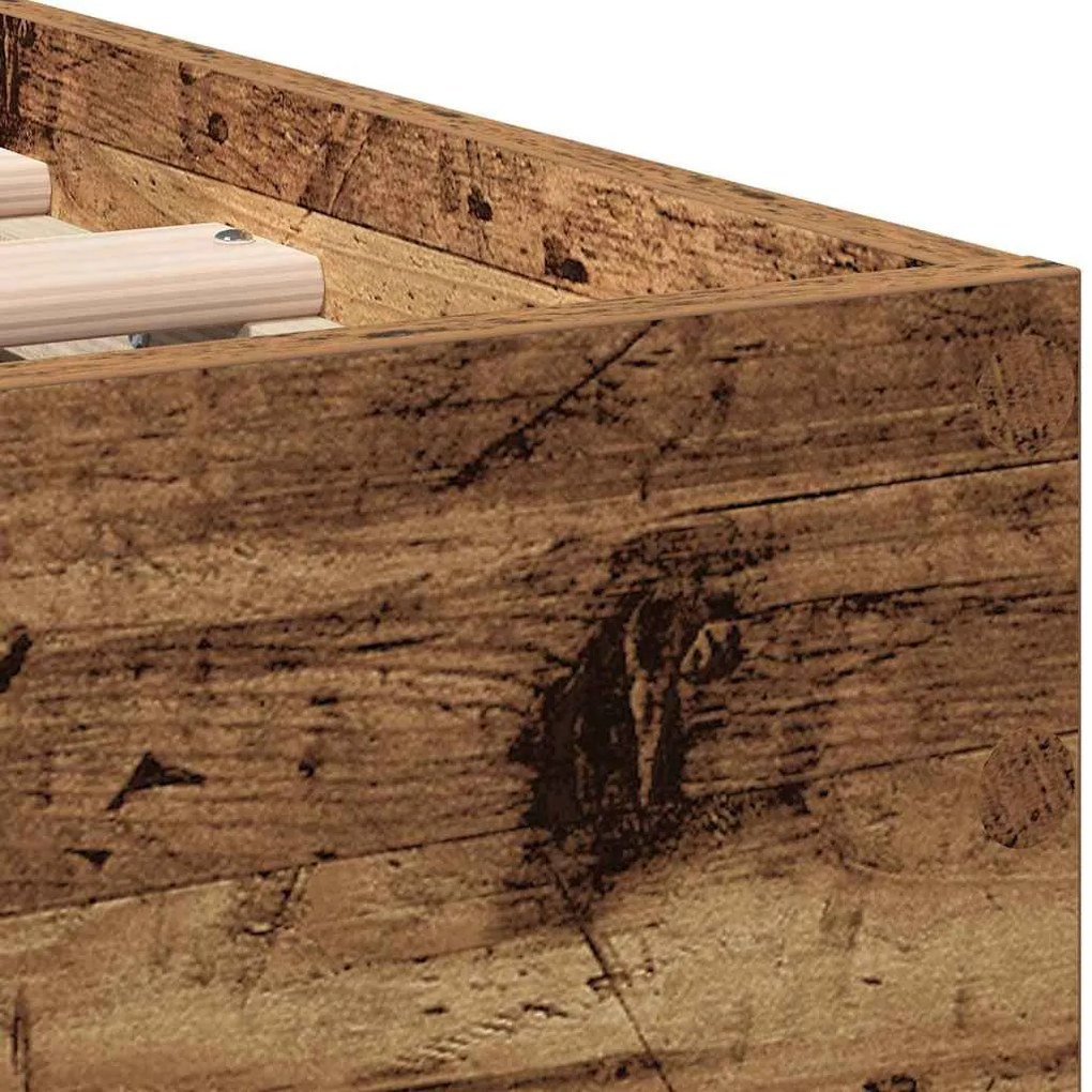 Estrutura de Cama Antiga 90x190 cm - Feita de Madeira de Engenharia.