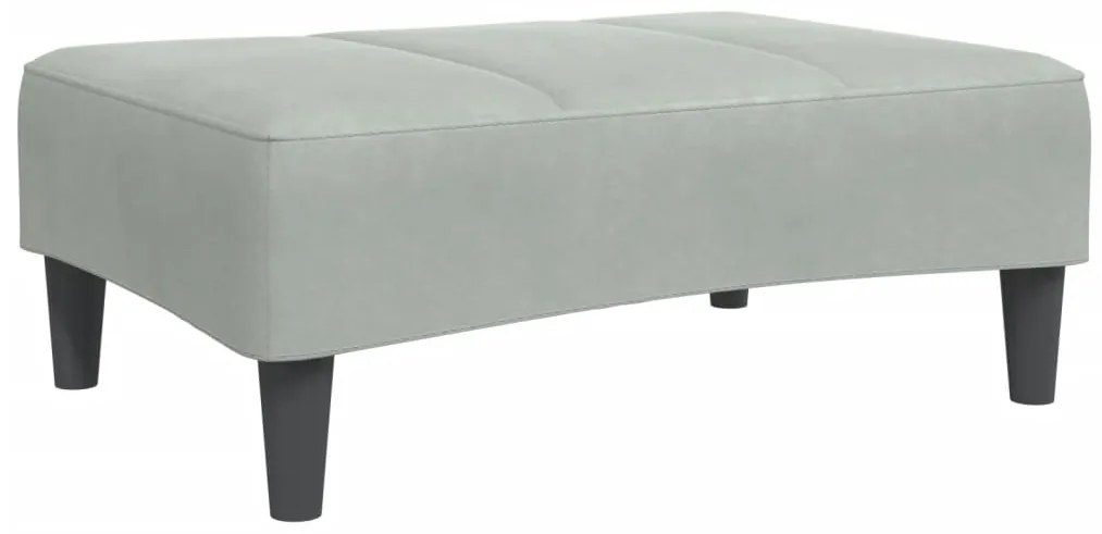 Sofá-cama 2 lugares c/ apoio de pés veludo cinza-claro