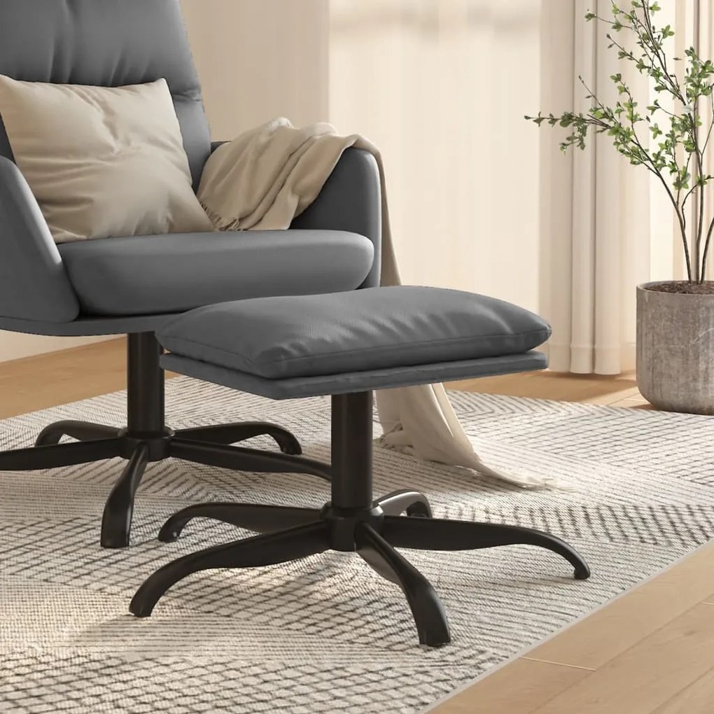 vidaXL Apoio de pés 60x60x36 cm couro artificial cinzento antracite