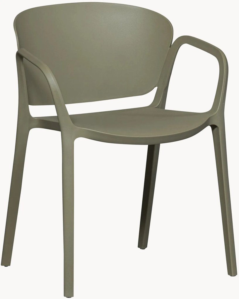 Cadeiras de jantar empilháveis para jardim com apoio de braços Bent, conjunto de 2