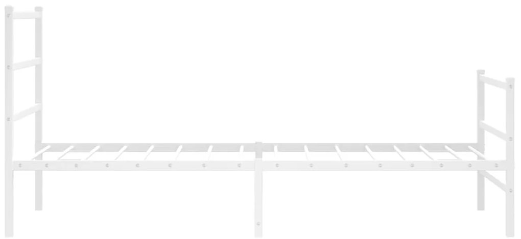 Estrutura de cama com cabeceira e pés 100x200 cm metal branco