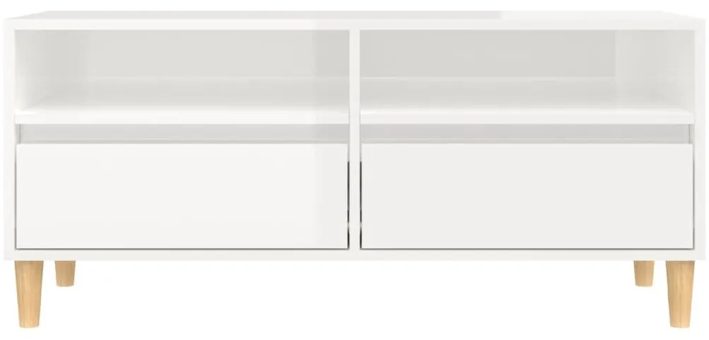 Móvel p/ TV 100x34,5x44,5 cm derivados madeira branco brilhante