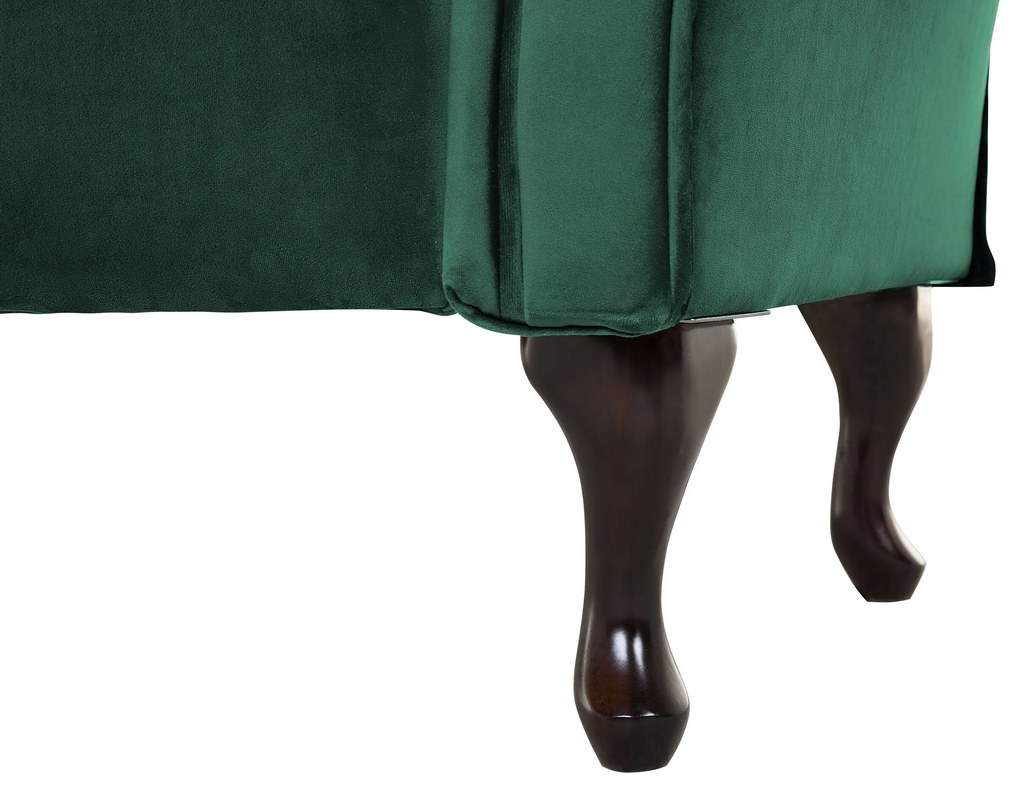 Chaise-longue em veludo verde escuro versão à esquerda LATTES Beliani