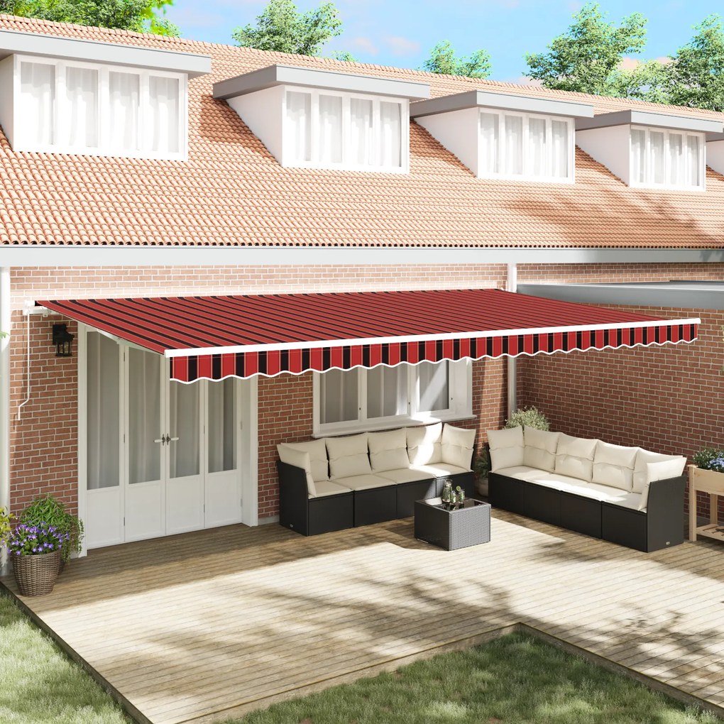 vidaXL Toldo Retrátil Laranja e Marrom 600 x 300 cm tecido