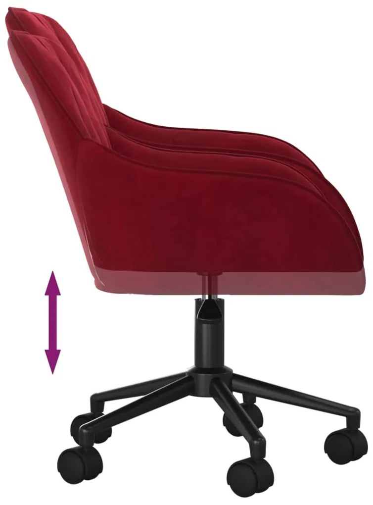 Cadeiras de jantar giratórias 2 pcs veludo vermelho tinto