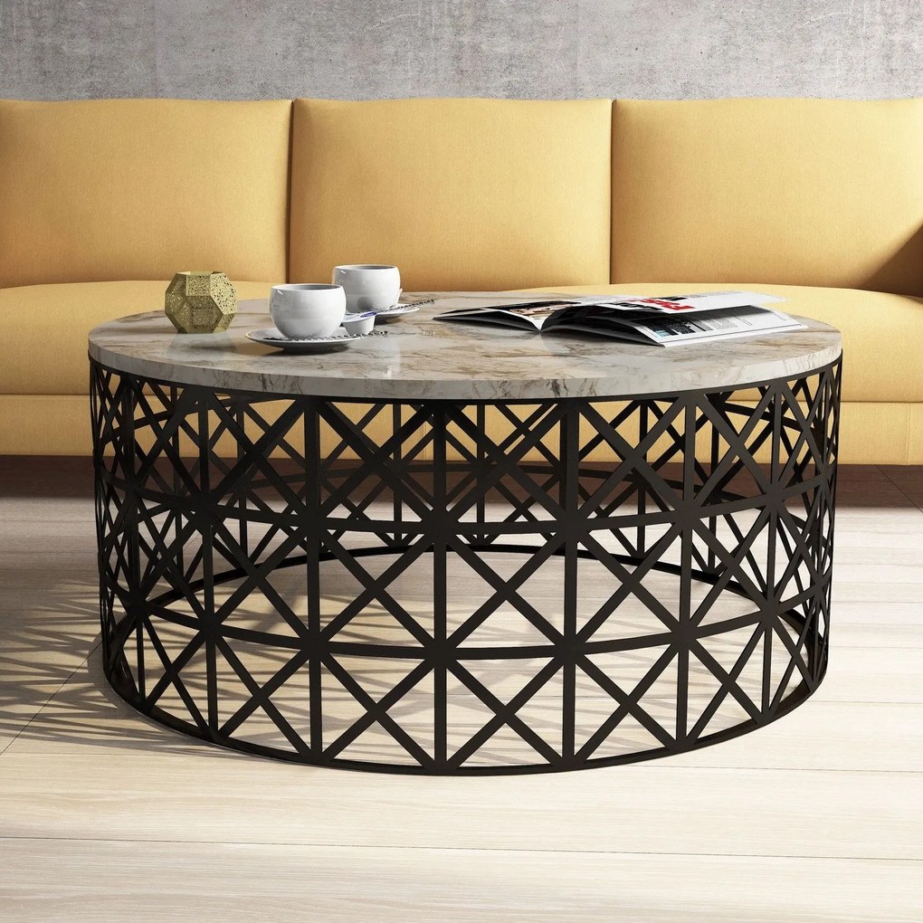 Mesa de Centro Selin – Branco – 90x38x90 cm