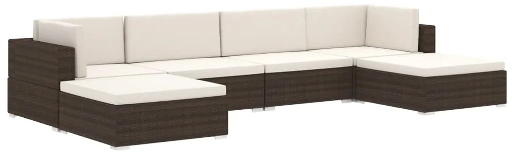 Cadeira de canto seccional c/ almofadões 1 pc vime PE castanho