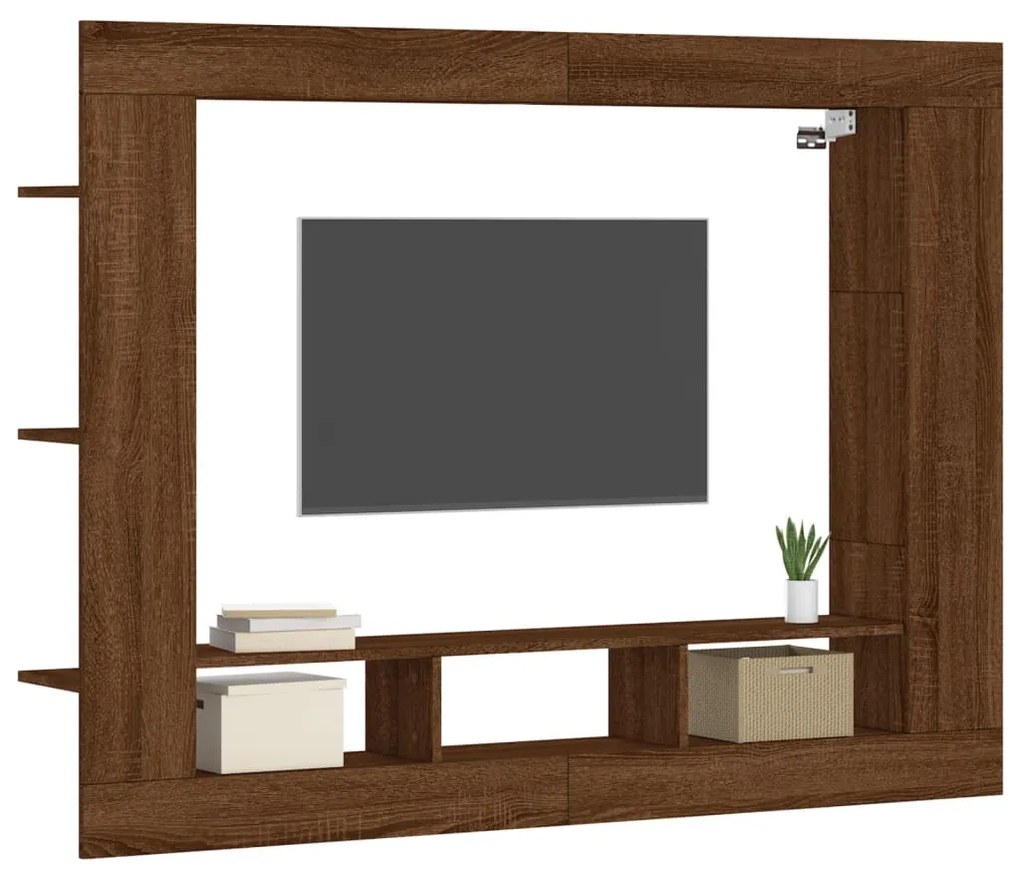 Móvel de TV 152x22x113cm derivados de madeira carvalho castanho