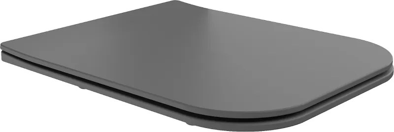 Mexen Madox tampa de sanita com queda suave, slim, duroplast, cinza escuro mate - 39154061