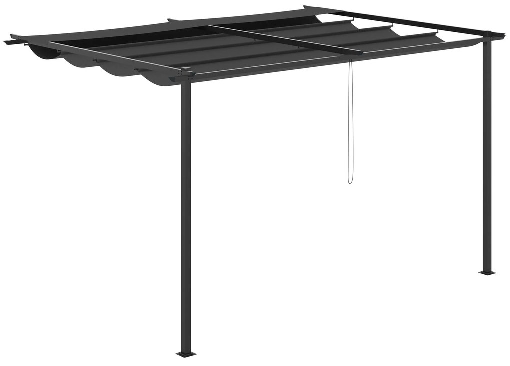 Pérgola de Parede de Jardim 3,9x2,9 m Pérgola com Teto Retrátil Tecido