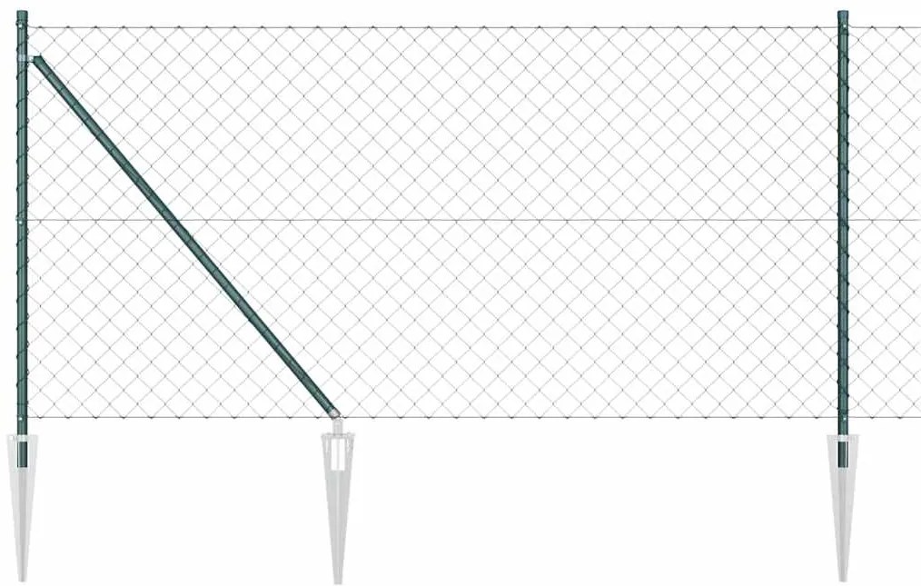 Conjunto de Postes de Cerca Verde 1 x 25 m