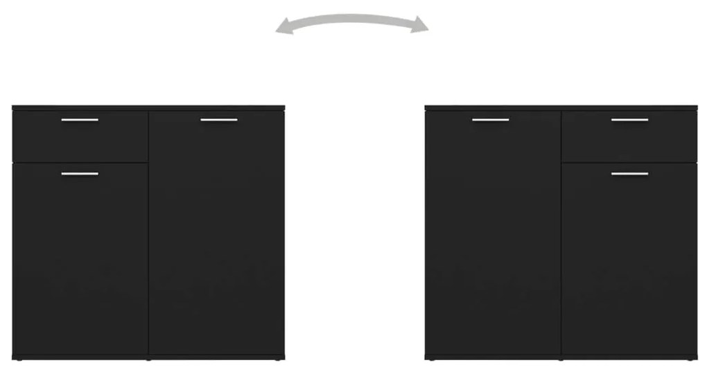 Aparador 80x36x75 cm derivados de madeira preto