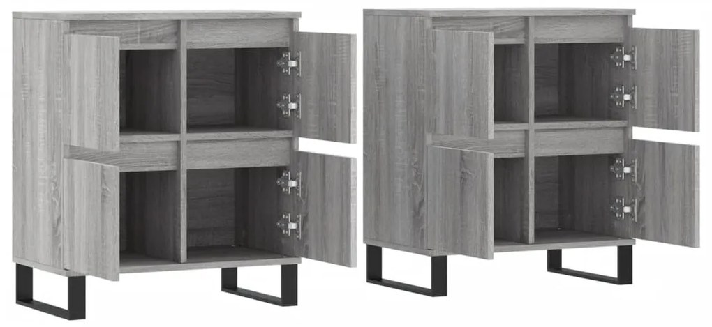 Aparadores 2 pcs derivados de madeira cinzento sonoma