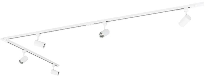 Sistema de iluminação de trilho pendente moderno com 5 focos brancos monofásicos - Iconic Jeana