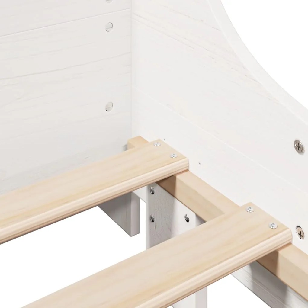 Cama sem colchão 75x190 cm madeira de pinho maciça branco