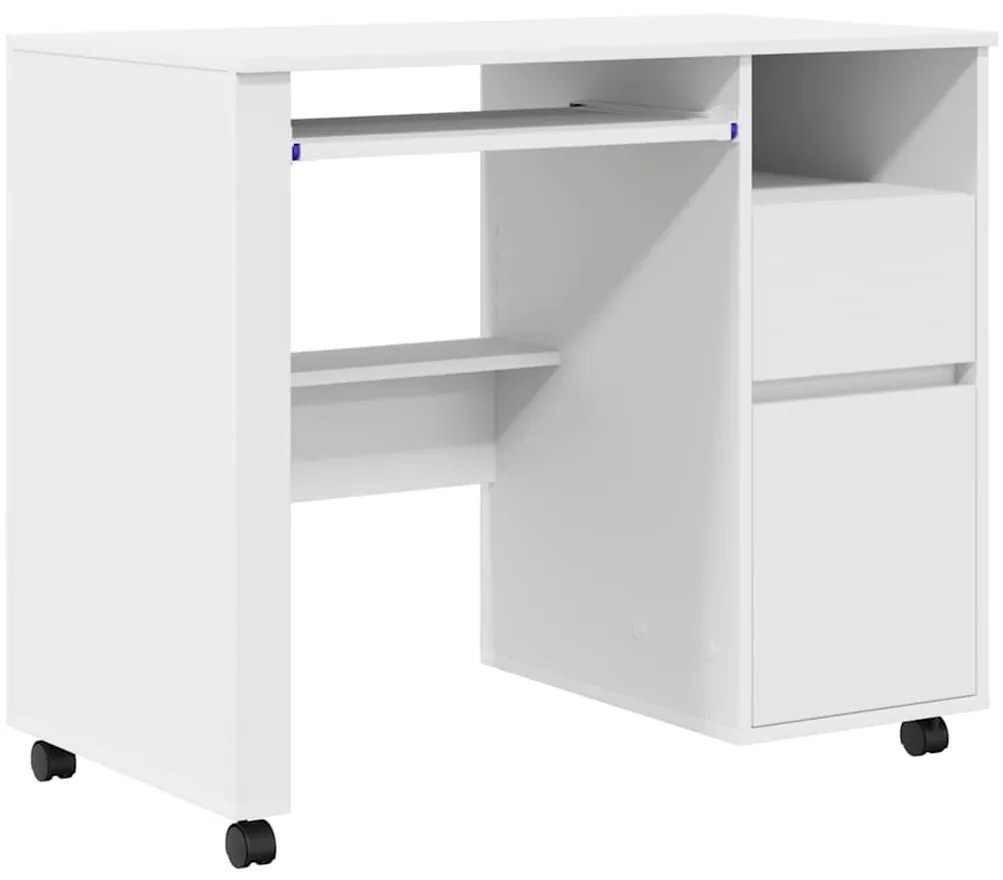 Mesa de Computador Branca com Gavetas Branca