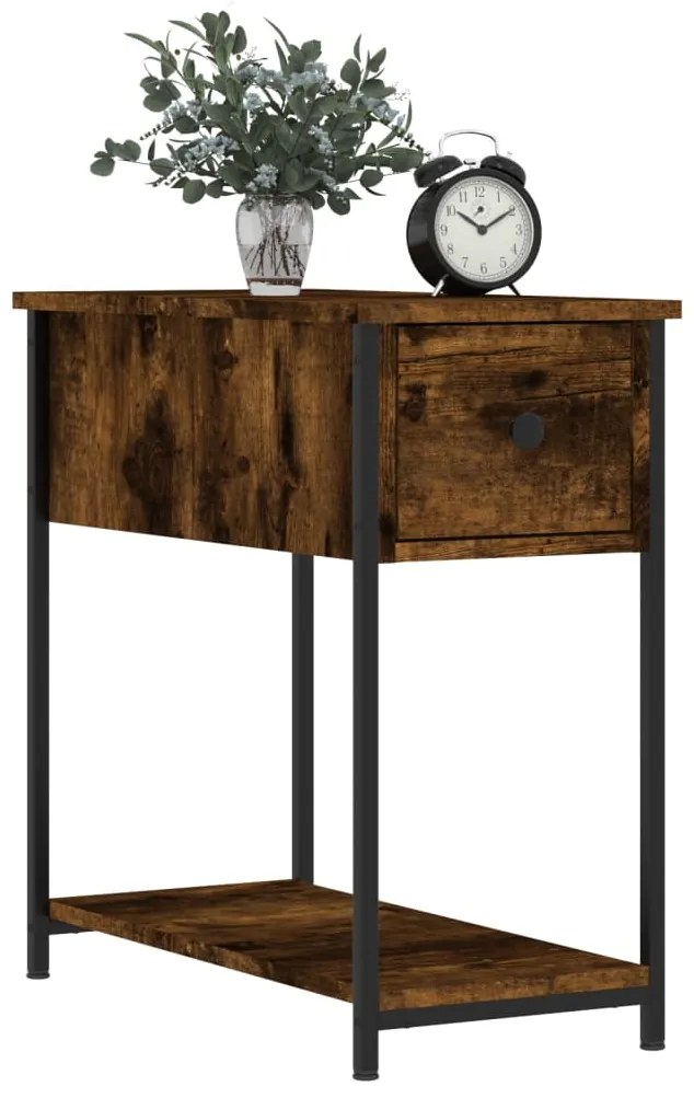 Mesa de cabeceira 30x60x60 cm derivados madeira carvalho fumado