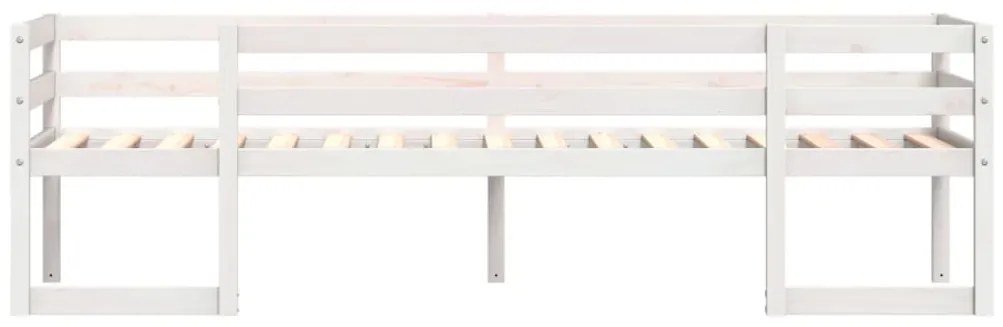 Estrutura de cama infantil 75x190 cm pinho maciço branco