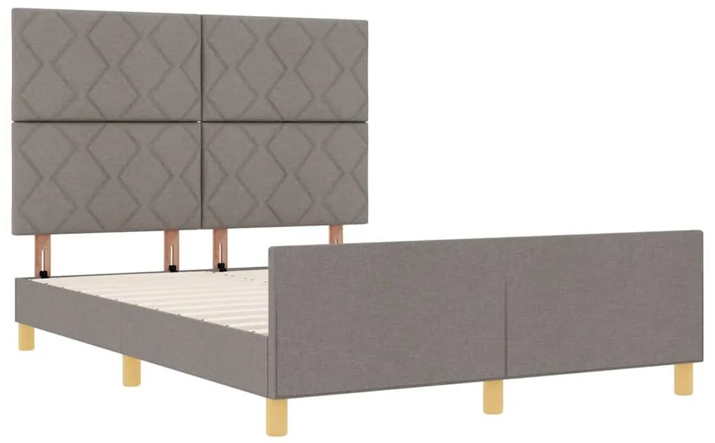 Cama vidaXL em Taupe, 160x200 cm, Tecido