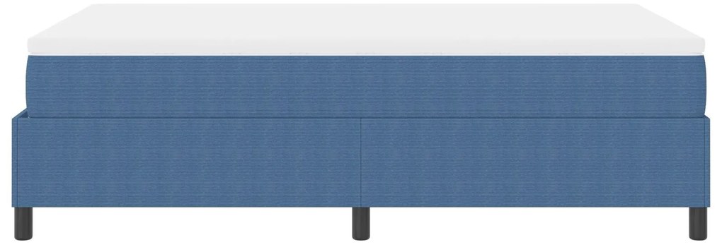 Cama Box Spring com Colchão Azul 120x200 cm Tecido de Corduroy
