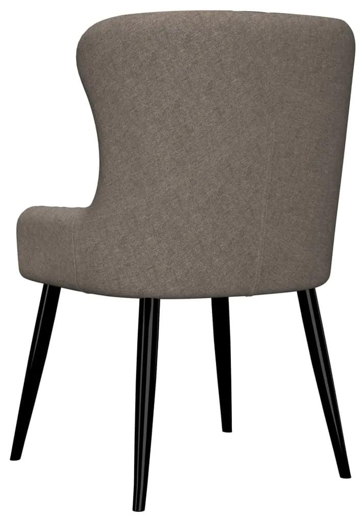 Cadeiras de jantar 2 pcs tecido cinzento-acastanhado