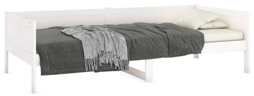 Sofá-cama 90x190 cm madeira de pinho maciça branco