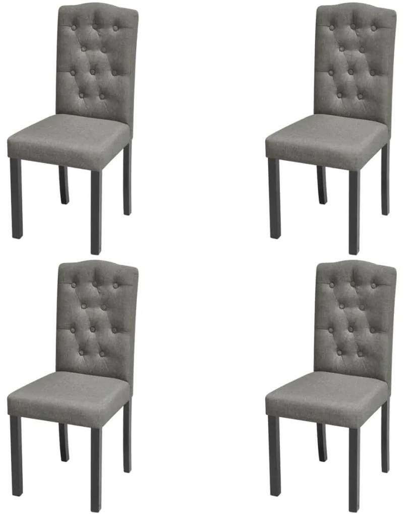 vidaXL Cadeiras de jantar 4 pcs tecido cinzento