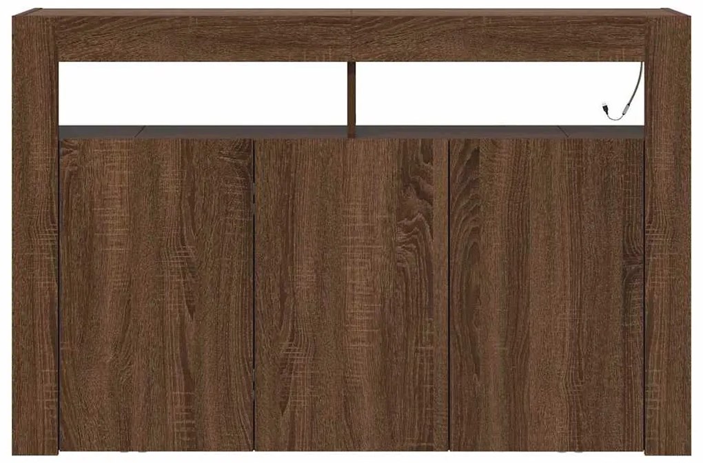 Aparador Carvalho Castanho Madeira Engenharia 116 x 30 x 75 cm