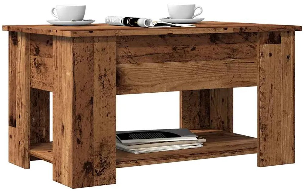 vidaXL Mesa de centro 79x49x41 cm derivados madeira madeira velha