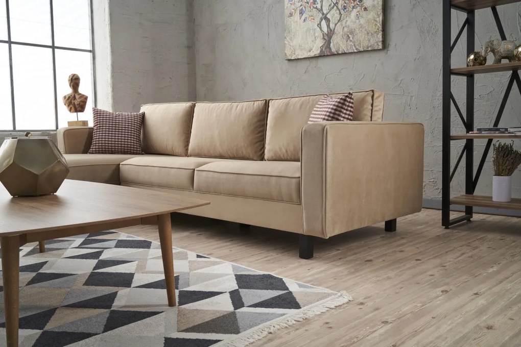 Sofá de Canto Kale – Creme – 258x83x181 cm