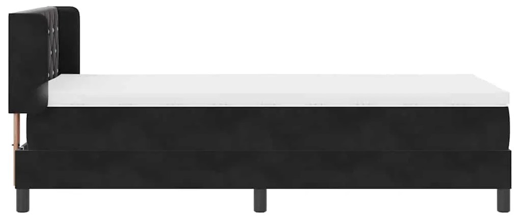 Cama Box com Colchão vidaXL Preto 100x200 cm Veludo