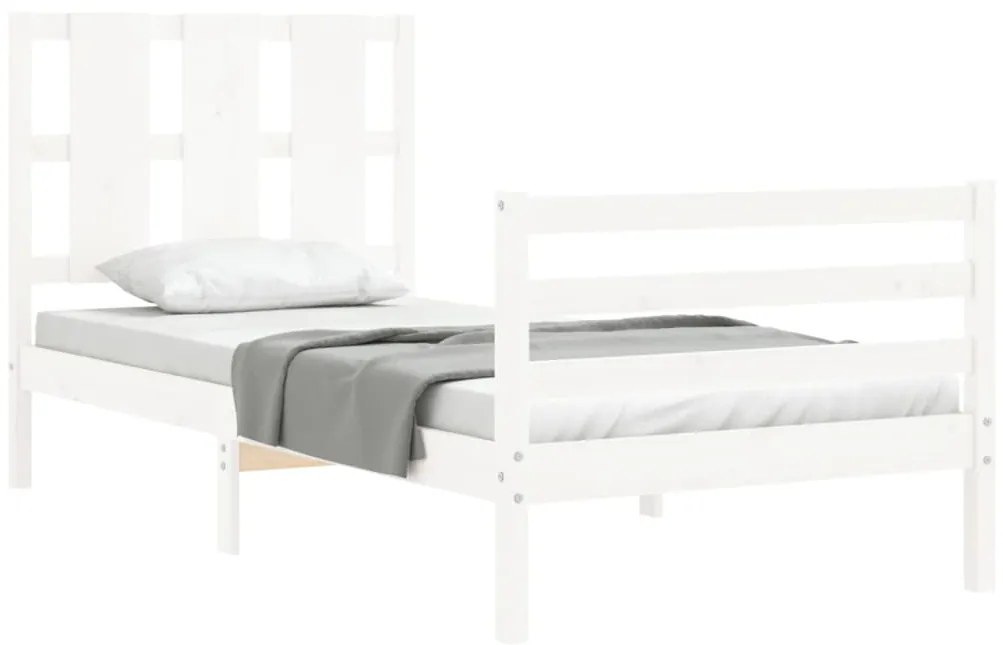 Estrutura de cama com cabeceira 90x200 cm madeira maciça