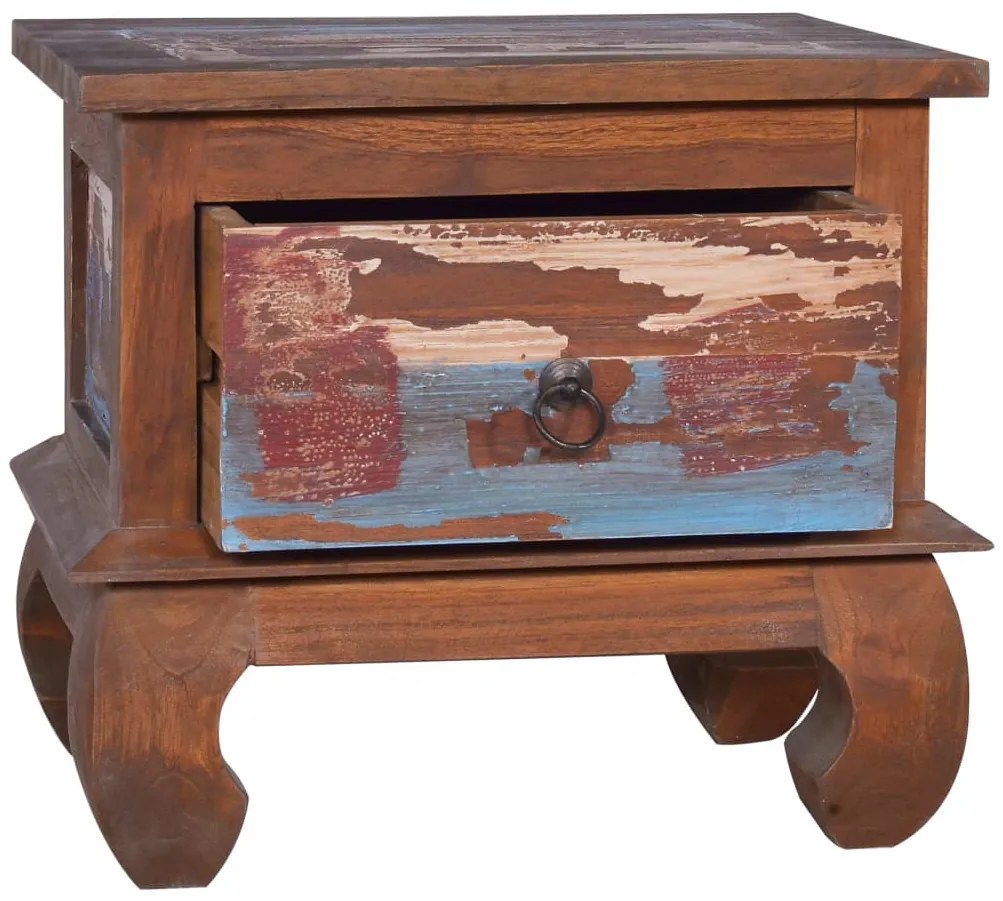 Mesa de cabeceira 45x35x40 cm madeira de teca recuperada