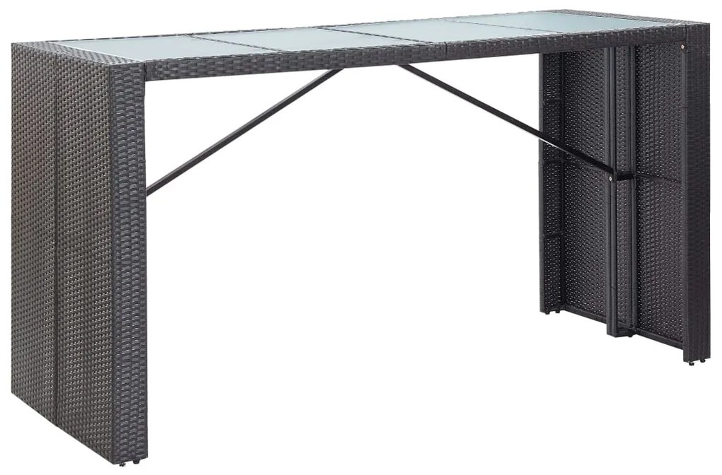 Conjunto de bar para exterior 9 pcs vime PE preto