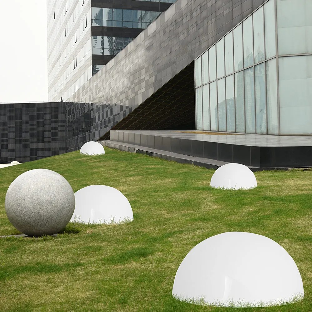 Conjunto de 3 luzes solares LED Jardim 20,5 x 10 cm semicirculares