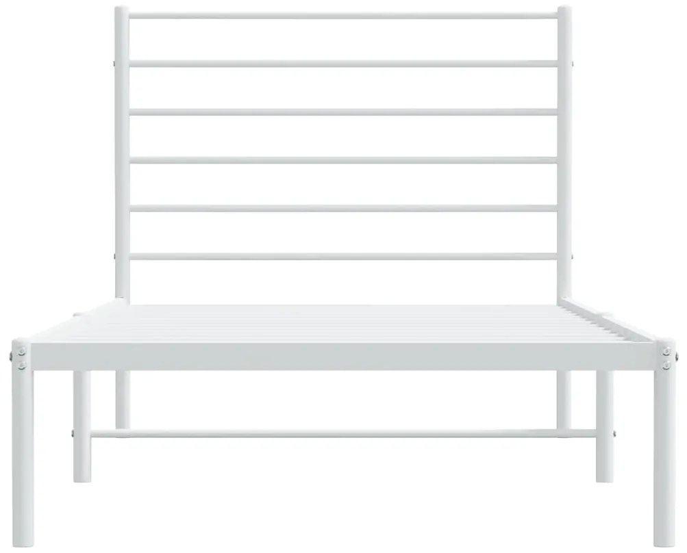 Estrutura de cama com cabeceira 90x190 cm metal branco