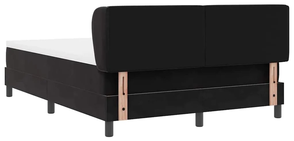 Cama Box com Colchão vidaXL Preto 140x200 cm Veludo