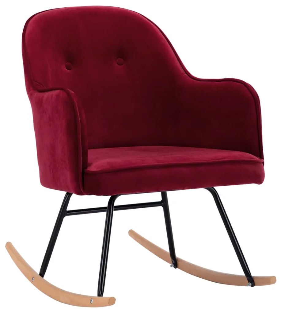 Cadeira de baloiço veludo vermelho tinto